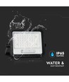 VT-104W LED projektør 100W - med solpanel, CCT: 7in1, sort hus, batteriindikator, IP65