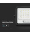 VT-104W LED projektør 100W - med solpanel, CCT: 7in1, sort hus, batteriindikator, IP65