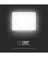 VT-104W LED projektør 100W - med solpanel, CCT: 7in1, sort hus, batteriindikator, IP65