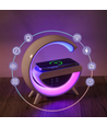 G-formet RGBIC lampe - Trådløs oplader, 24x23cm, Hvid, Bluetooth, 5V USB