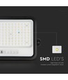 10W Solcelle LED projektør - 1700lm, IP65, med solcelle og sensor