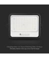 Vt-304w LED projektør 300W - med solpanel, CCT:7in1, sort hus, med batteriindikator, IP65