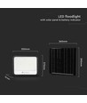 400W Solcelle LED projektør, 7-i-1 CCT - IP65, sort, LiFePO4 batteri, inkl. solpanel og batteriindikator