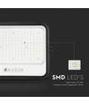 400W Solcelle LED projektør, 7-i-1 CCT - IP65, sort, LiFePO4 batteri, inkl. solpanel og batteriindikator