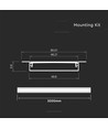 2m indbygningsprofil til LED strips - Sølv aluminium, inkl. cover, til strips op til 48,2mm, IP20