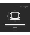 2m gulvprofil til LED strips - 17x14mm, inkl. cover, overflademonteret