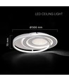 60W LED loftslampe, CCT - 50x42cm, hvid, inkl. fjernbetjening, dæmpbar, 4800lm
