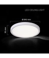 36W LED loftslampe med fjernbetjening - Ø39cm, CCT 3-i-1, hvid/sort kant, inkl. lyskilde