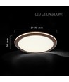 36W LED loftslampe i træ design - Ø41cm, CCT, dæmpbar med fjernbetjening, IP20 indendørs