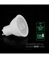GU10 6W LED pære - 38°, 445lm, erstatter 60W, hvid plast