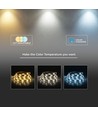 10m 15W/m 3-i-1 CCT LED strip, RA90 - 24V, 192 LED pr. meter, IP20, 10 meter rulle