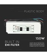 150W / 12V DC vandtæt strømforsyning - 12.5A, IP67, Slim design, plasthus