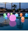 Ø10 cm RGB LED bold - Genopladelig, med fjernbetjening, IP66