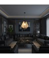 420x500 mm VT-89010 hængelampe E27 - dekorativ, mat sort med beige, metalserie