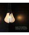 420x500 mm VT-89010 hængelampe E27 - dekorativ, mat sort med beige, metalserie