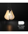 420x500 mm VT-89010 hængelampe E27 - dekorativ, mat sort med beige, metalserie