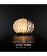 E27 Designer pendellampe - Ø40cm, Matt sort og beige, uden lyskilde