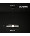 Designer pendellampe - Ø60cm, G9 fatning, sort/hvid metal og glas, uden lyskilde