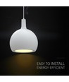 E27 Designer pendellampe, Ø28cm - Keramik og metal, hvid, uden lyskilde