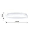 24/18/13W LED dæmpbar CCT loftslampe - Ø28cm, Højde: 5cm, IP54, hvid kant, inkl. lyskilde