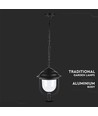 850 VT loftlampe E27 - med klart PC-dæksel, sort