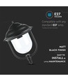 850 VT loftlampe E27 - med klart PC-dæksel, sort
