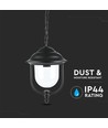 850 VT loftlampe E27 - med klart PC-dæksel, sort