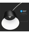 Sort LED gulvlampe med marmorfod - E27 fatning, max 60W, 192cm høj, moderne design