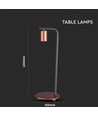 Designer bordlampe med E27 fatning og afbryder - Rød bronze, metal, 150x420mm, max 60W