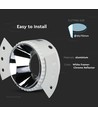 GU10 indbygningsspot - Rund, hvid/krom, IP20, Hul: Ø9 cm, Mål: Ø14 cm, uden lyskilde
