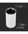 Vt-882 lampe gu10 - run, hvid+sort