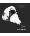 Vt-883 lampefatning GU10 - firkantet, hvid+sort