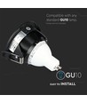 GU10 indbygningsspot, kvadratisk - Sort, aluminium, hul: Ø7,5 cm, mål: 8,3 x 8,3 cm, IP20
