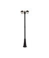 2-hovedet havelampe til E27, 230cm - IP44, sort, aluminium, uden lyskilde