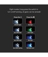 3W LED pandelampe - IP43, hvid og RGB lys, 8 lysfunktioner, inkl. beslag