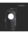 Designer G9 væglampe - Sort, stål og glas, max 5W LED, IP20 indendørs