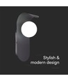 Designer G9 væglampe - Sort, stål og glas, max 5W LED, IP20 indendørs