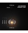 E27 Designer pendellampe - Mat sort, Ø40cm, uden lyskilde