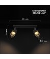 585x211mm VT-89012 loftlampe 12W - LED, dekorativ, 3000K, mat sort