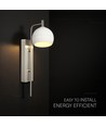 190x120x430 mm VT-89021 væglampe 10W - LED, dekorativ, 3000K, børstet nikkel + hvid