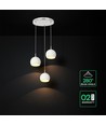 3x10W LED designer pendellampe - 3600lm, 3000K, børstet nikkel, hvid finish
