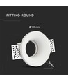 GU10 downlight til gipsloft indspartling - Hvid, rund, Hul: Ø103 mm, Mål: Ø100 mm, ekskl. lyskilde og fatning