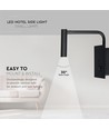 3W LED senge/hotel væglampe med USB og afbryder - Sort, 3000K, COB CREE chip, 12x12 cm