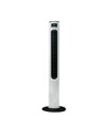 55W LED tårnventilator, 116cm - Inkl. fjernbetjening, temperaturdisplay, 3 hastigheder, hvid/sort