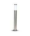 110cm LED havelampe med sensor - E27 fatning, IP44, rustfrit stål, PIR sensor, antracit grå