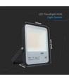 30W LED projektør med skumringsrelæ - Samsung LED chip, 100lm/W, IP65, kold hvid, sort kabinet
