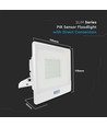 50W LED projektør med sensor, Samsung LED chip - IP65, hvid, 4000lm, 100 grader lysspredning