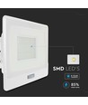 50W LED projektør med sensor, Samsung LED chip - IP65, hvid, 4000lm, 100 grader lysspredning