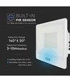50W LED projektør med sensor, Samsung LED chip - IP65, hvid, 4000lm, 100 grader lysspredning