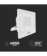 50W LED projektør med sensor, Samsung LED chip - IP65, hvid, 4000lm, 100 grader lysspredning